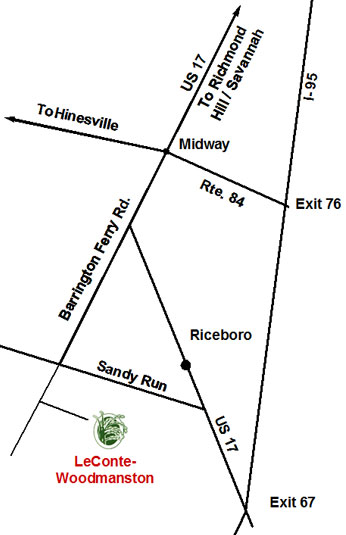 Map to LeConte-Woodmanston