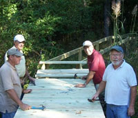 Crew working on new boardwalk